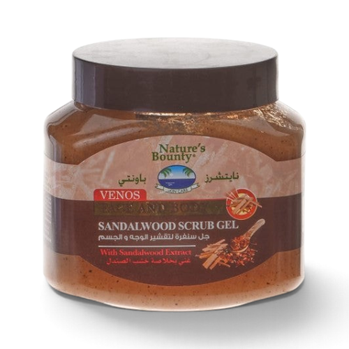 Said Salem Nature's Bounty sandalwood scrub gel in a 300ml jar for face and body exfoliation.