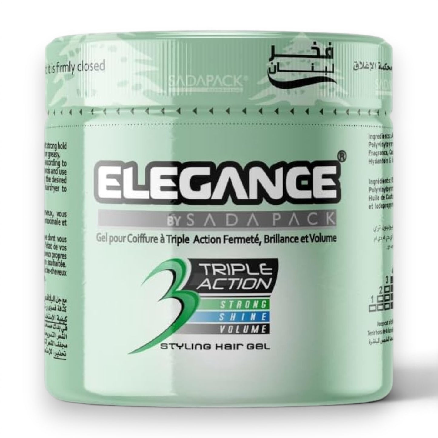 Elegance Triple Action Hair Gel – Green, 250ml