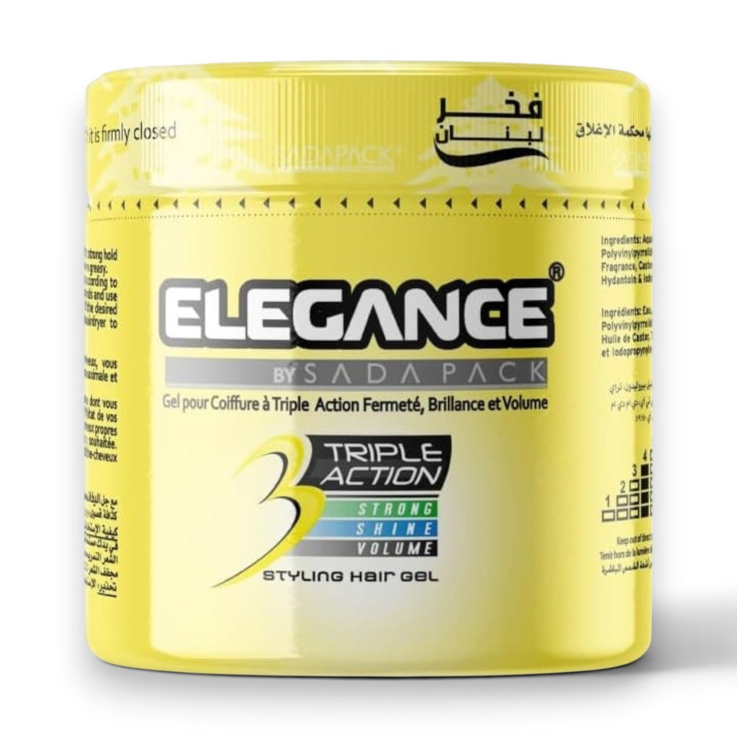 Elegance Triple Action Hair Gel – Yellow, 250ml