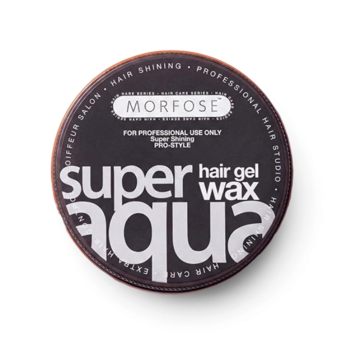 Said Salem Morfose Hair Gel Wax Ultra Aqua in a 175ml jar with a dollop of orange gel texture on a white background.