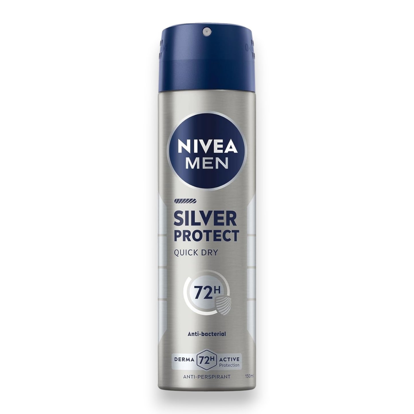 NIVEA MEN Antiperspirant Spray for Men, Silver Protect Antibacterial Protection, 150ml