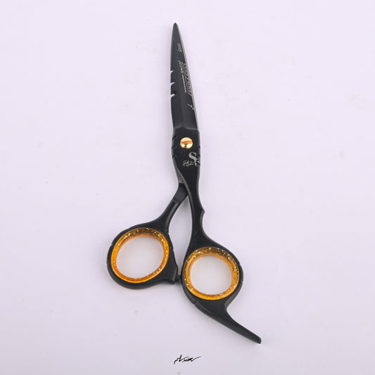 Pakistanian Metal Professional Black & Gold Scissors  -  Code: 1025