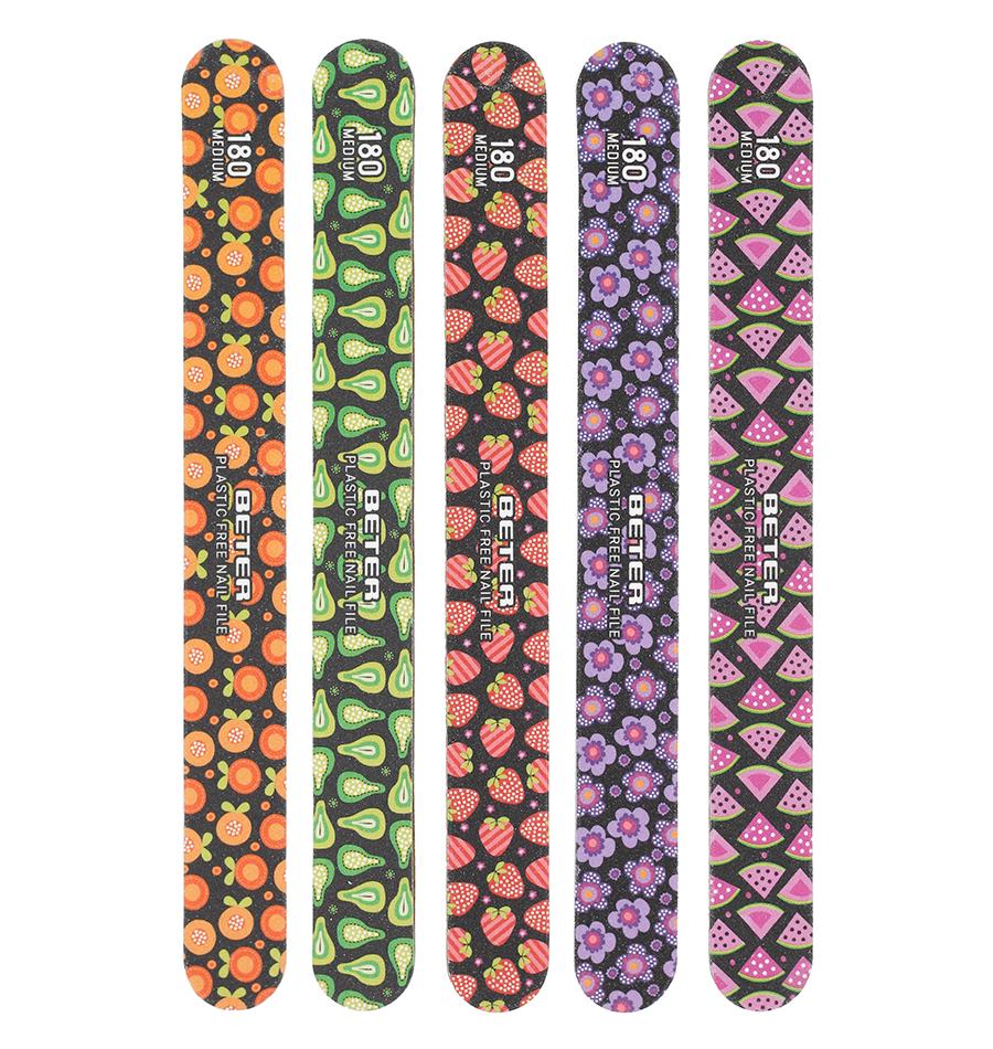 Fibreglass nail file, decorated. 180/220 grain Ref: 05122