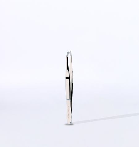 Nickel plated, crab tip tweezers Ref: 34016