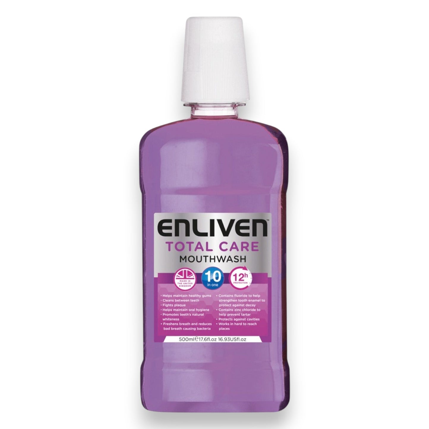 Said Salem EnLiven Total Care purple mouthwash 500ml bottle with 10-in-one protection formula