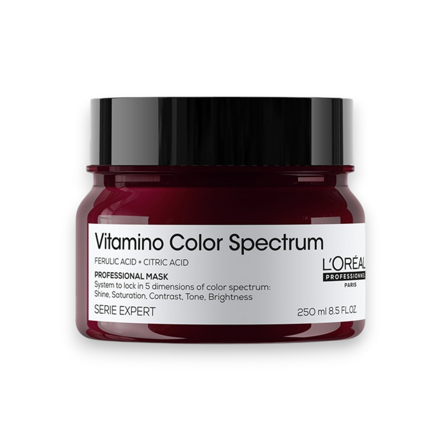 Said Salem L'Oréal Professionnel Vitamino Color Spectrum protective hair mask in a 250ml dark red jar