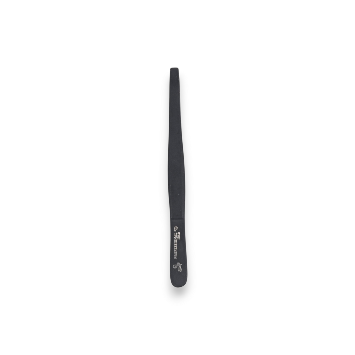 Said Salem professional precision tweezers in matte black stainless steel with perfectly aligned tips for grooming.