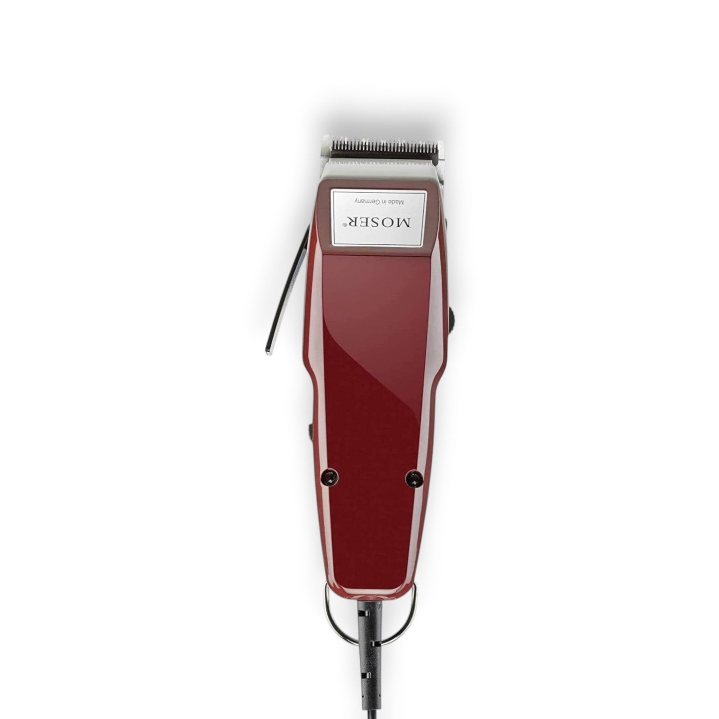 Said Salem Moser 1400 professional corded hair clipper in deep red with stainless steel blade and taper lever
