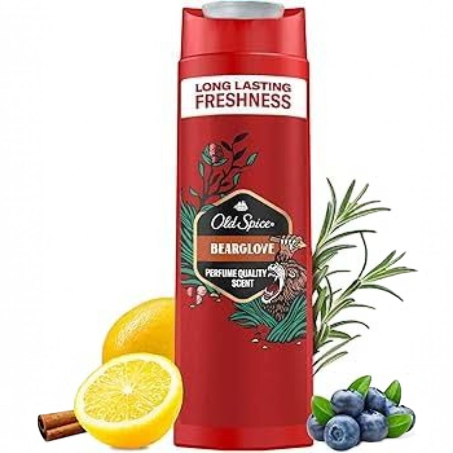 Said Salem Old Spice Bearglove 2-in-1 shower gel and shampoo bottle with apple, citrus, and spice fragrance notes