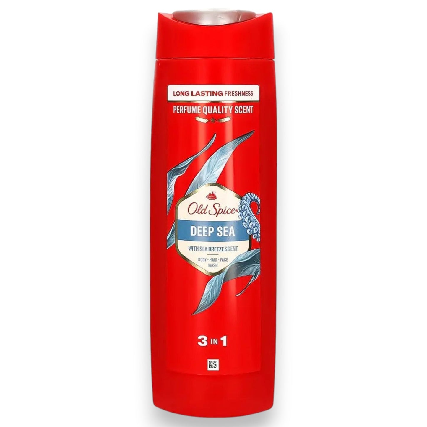 Said Salem Old Spice Captain Deep Sea 3-in-1 shower gel in a red 400ml bottle with sea-inspired graphics