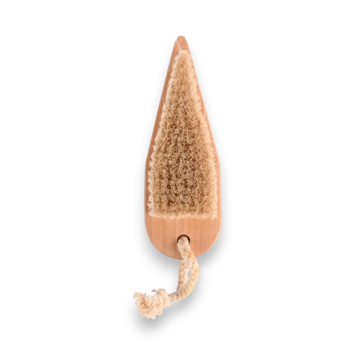 Said Salem Wessen wooden foot scrub brush with natural bristles and a hanging rope for shower exfoliation