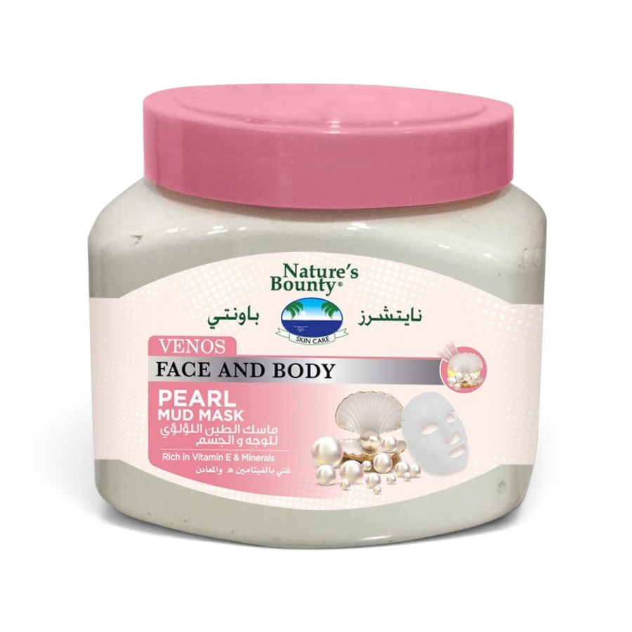 Said Salem Nature's Bounty Pearl Mud Mask in a 300ml jar with a pink lid for face and body skincare.