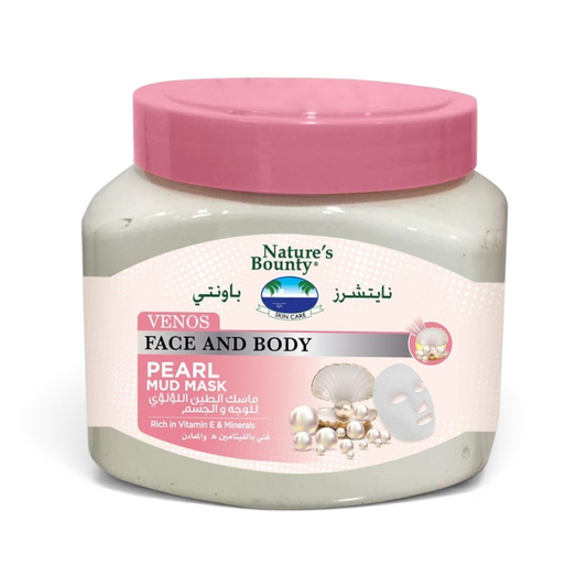 Said Salem Nature's Bounty Pearl Mud Mask in a 300ml jar with a pink lid for face and body skincare.