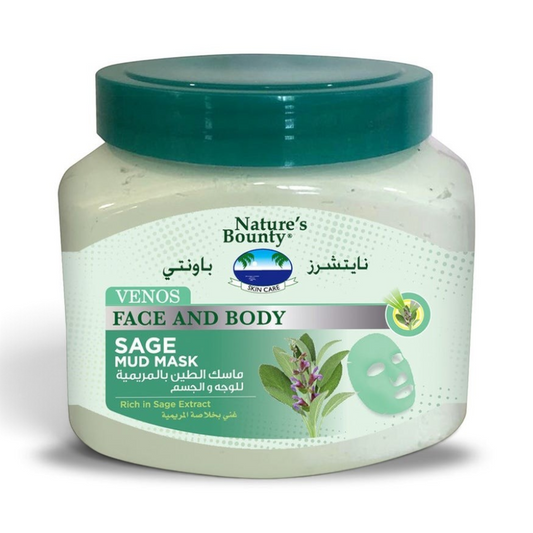 Said Salem Natures Bounty Sage Mud Mask in a 300ml jar for deep cleansing face and body skin care