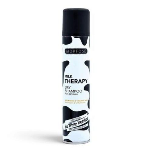 Said Salem Morfose Milk Therapy dry shampoo spray bottle with black and white cow print design for all hair types