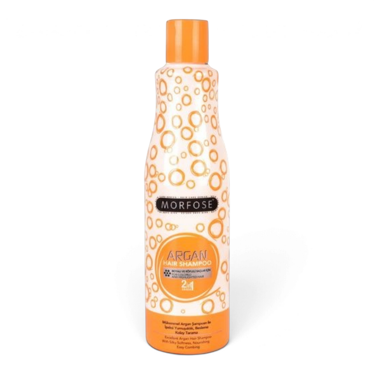 Said Salem Morfose Argan shampoo in a 500ml orange bottle for damaged and brittle hair with nourishing oil