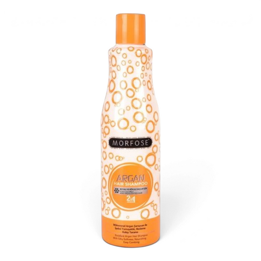 Said Salem Morfose Argan shampoo in a 500ml orange bottle for damaged and brittle hair with nourishing oil