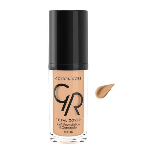 The Golden Rose Total Cover 2-in-1 Foundation & Concealer in shade No. 12 (Light Beige)