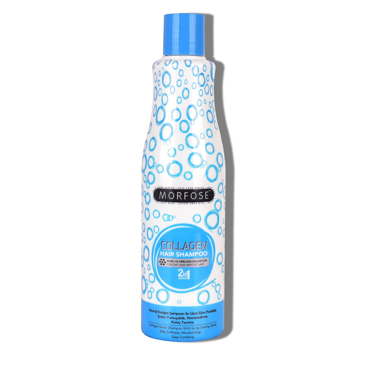 Said Salem Morfose Collagen Shampoo 500ml bottle with blue bubble pattern for damaged and oily hair care