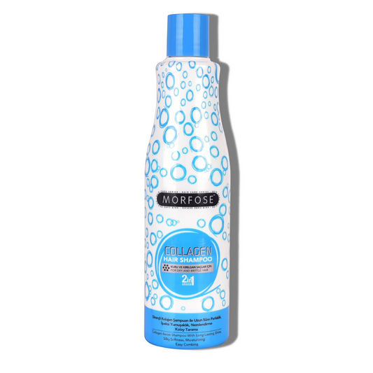 Said Salem Morfose Collagen Shampoo 500ml bottle with blue bubble pattern for damaged and oily hair care