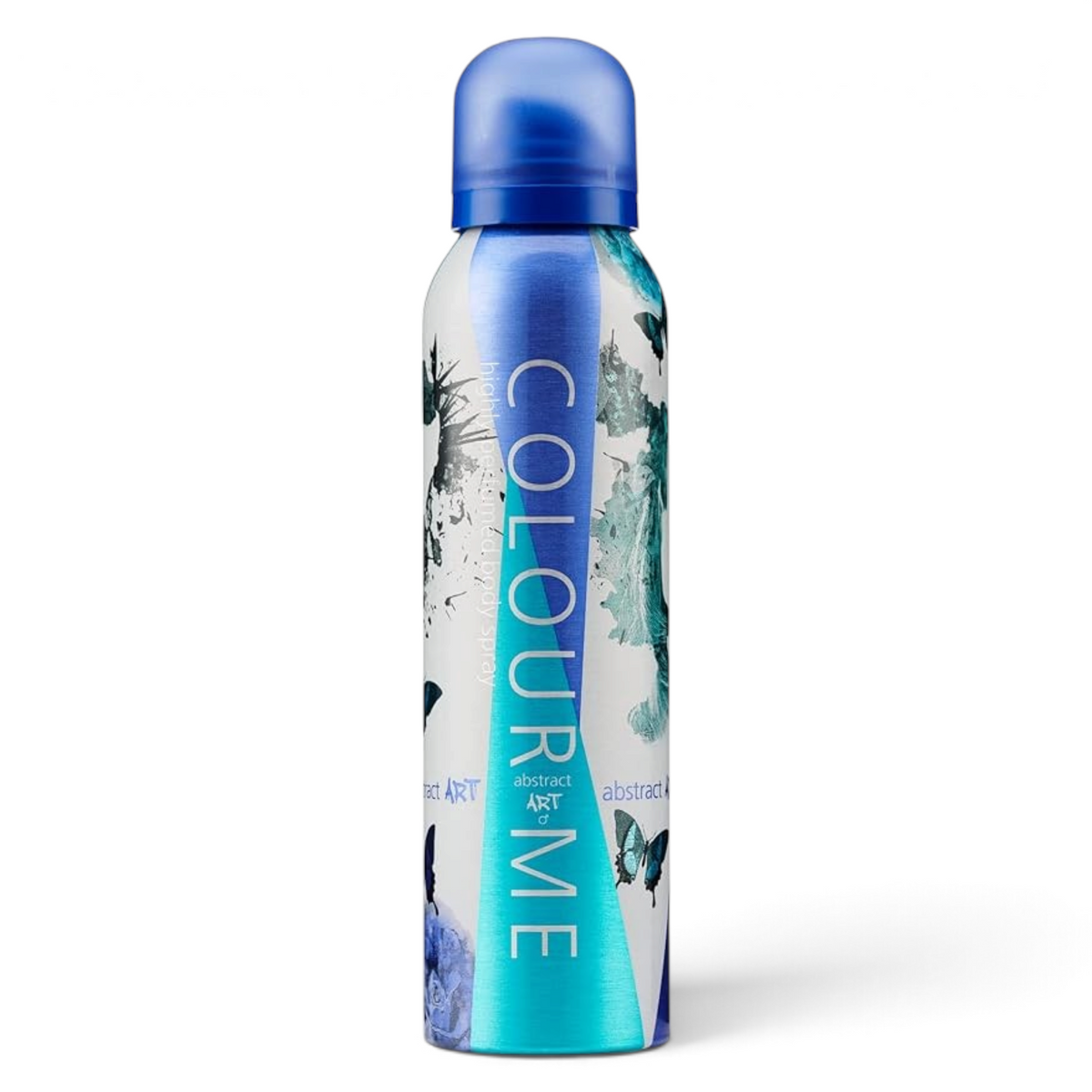 Said Salem ColourMe Abstract Art body spray for men in a 150ml blue and white canister with artistic butterfly print.