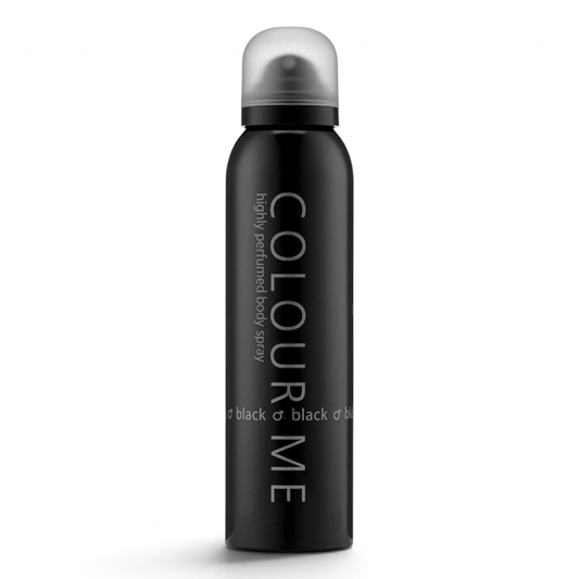 Said Salem Colour Me Black for men body spray in a sleek 150ml black canister with a clear cap.