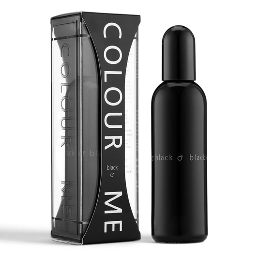Said Salem Colour Me Black for Men 90ml Eau de Parfum in a sleek minimalist black glass bottle and matching box.