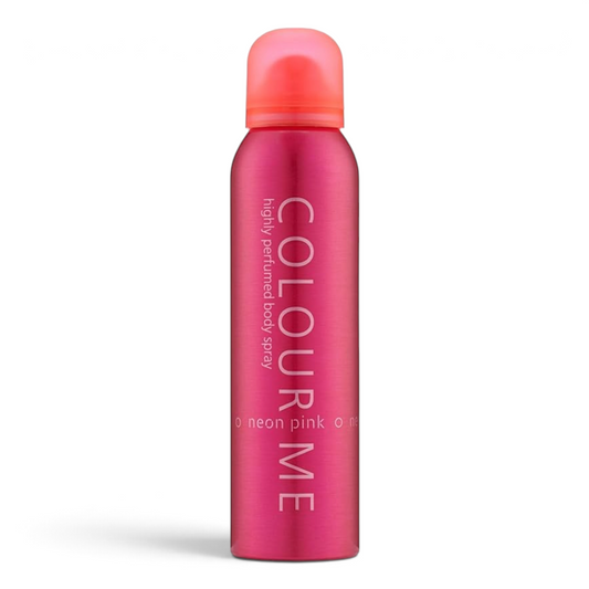 Said Salem Colour Me Neon Pink highly perfumed body spray in a sleek 150ml metallic pink canister for women