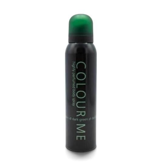 Said Salem Colour Me Dark Green body spray for men in a sleek black 150ml canister with a green cap.