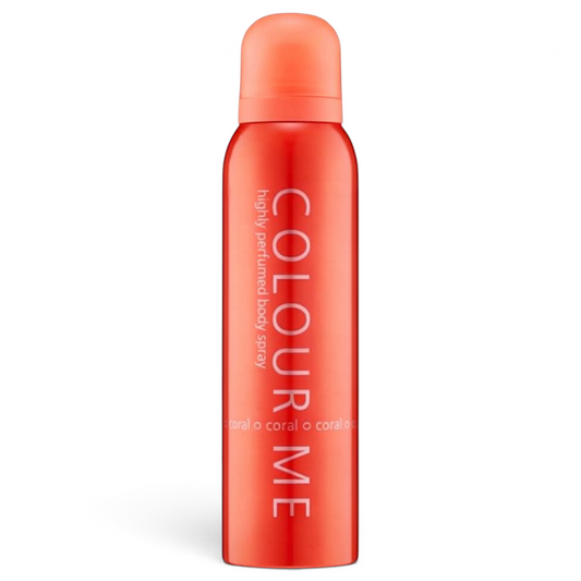 Said Salem Colour Me Coral body spray for women in a vibrant coral 150ml canister with a refreshing fragrance.