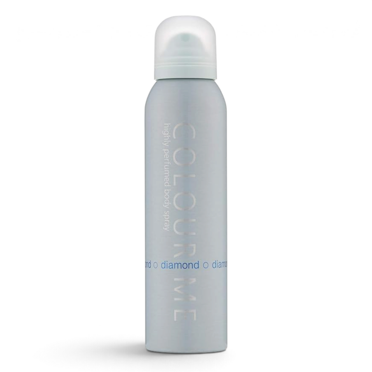 Said Salem Colour Me Diamond body spray for women in a sleek light blue 150ml canister with a white cap