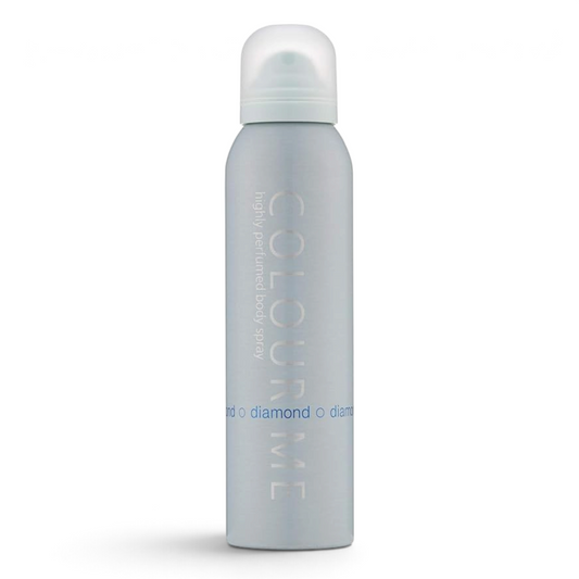 Said Salem Colour Me Diamond body spray for women in a sleek light blue 150ml canister with a white cap