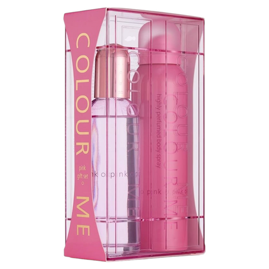 Said Salem Colour Me Pink gift set featuring a 100ml Eau de Parfum and 150ml body spray in vibrant pink packaging.