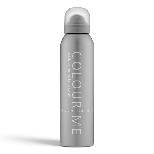 Said Salem Colour Me Silver Sport body spray for men in a sleek 150ml silver canister for long-lasting freshness.