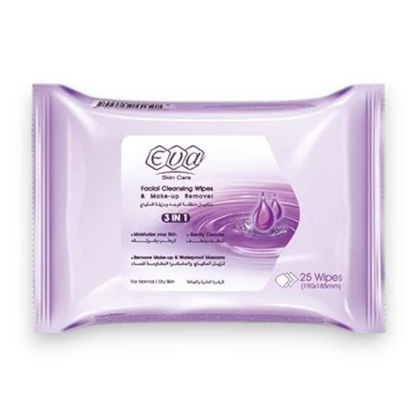 EVA FACIAL CLEANSING 3X1 WIPES dry skin ( 25 Wipes)