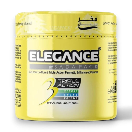 Elegance Triple Action Hair Gel – Yellow, 250ml