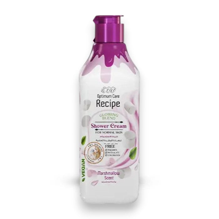 Eva Recipe Glowing Blend Shower Cream For Normal Skin Marshmallow Scent 370 Ml