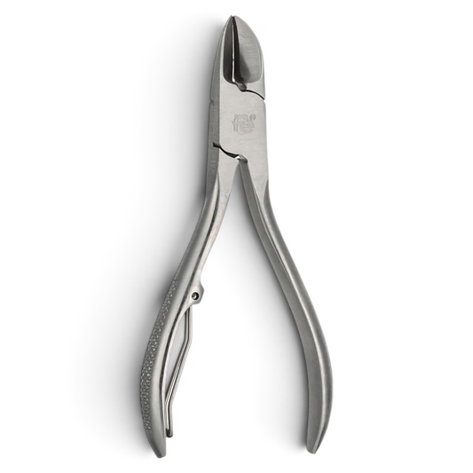Said Salem Fe large stainless steel nail nippers with ergonomic textured grip for professional pedicure care