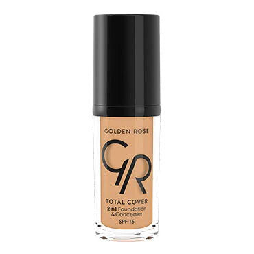 The Golden Rose Total Cover 2-in-1 Foundation & Concealer in shade No. 13 (Natural Tan)
