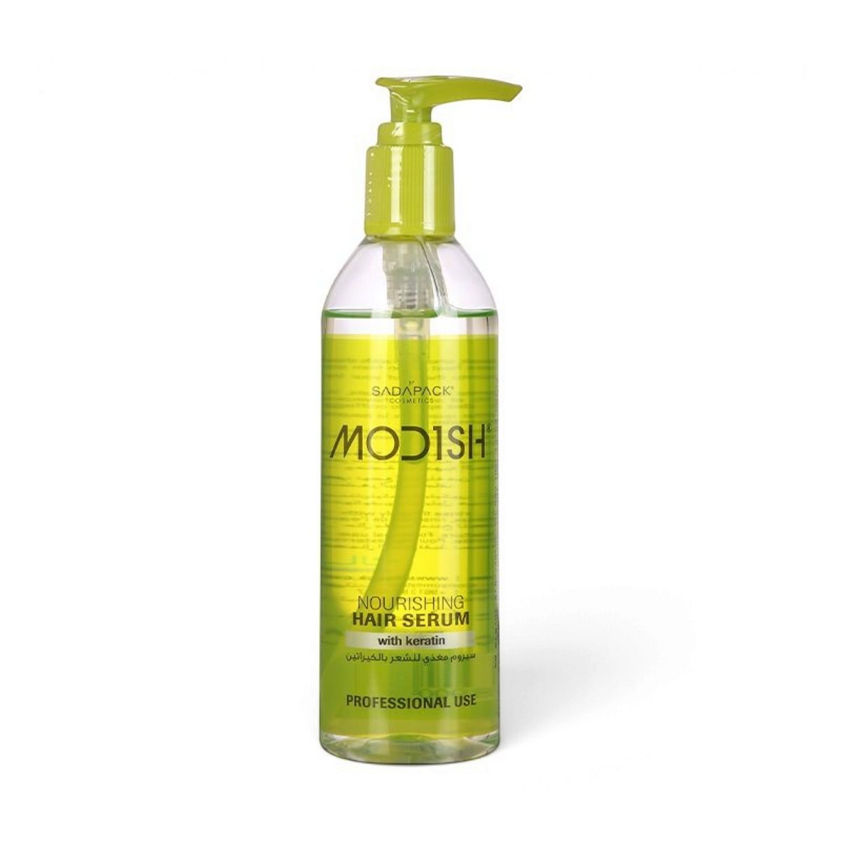 Said Salem Modish keratin hair serum in a 300ml clear pump bottle for professional nourishing hair care