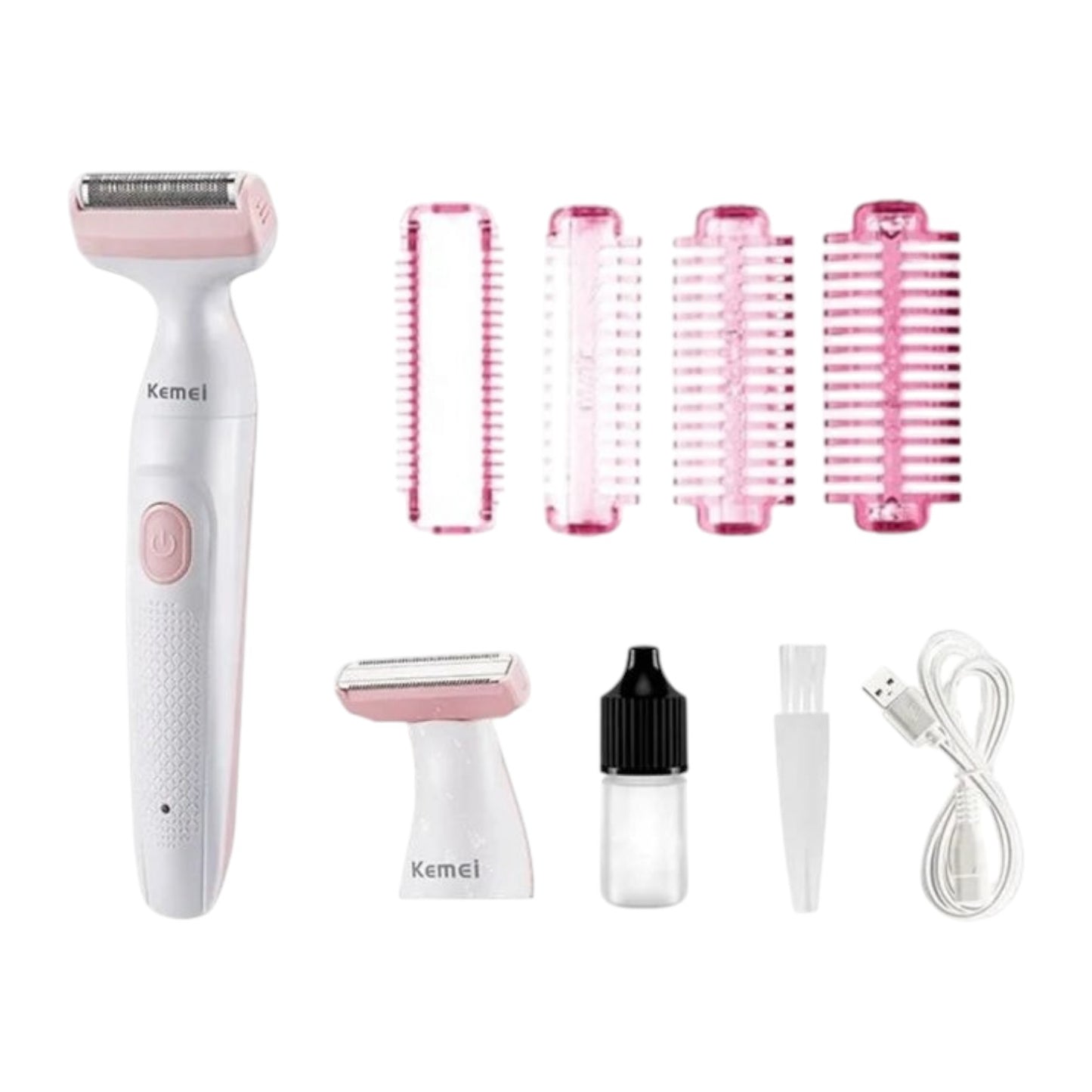 Kemei Professional 2 in 1 Body Trimmer IPX5 KM-133 - White/Pink