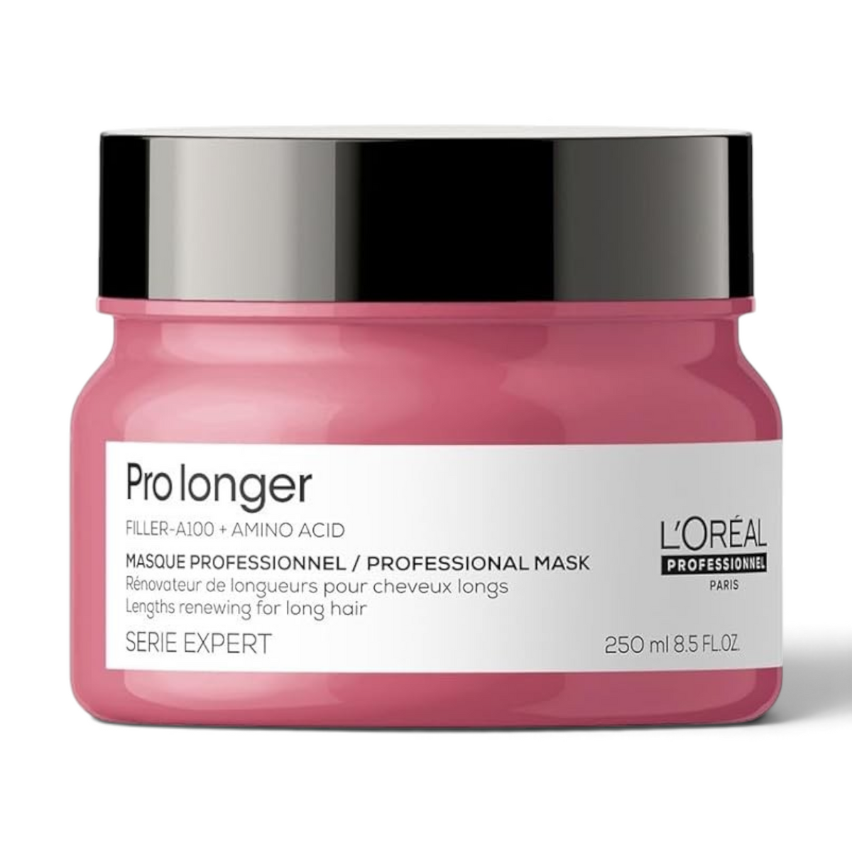 Said Salem L’Oréal Professional Pro Longer hair mask in a pink jar for long hair with thinning ends.