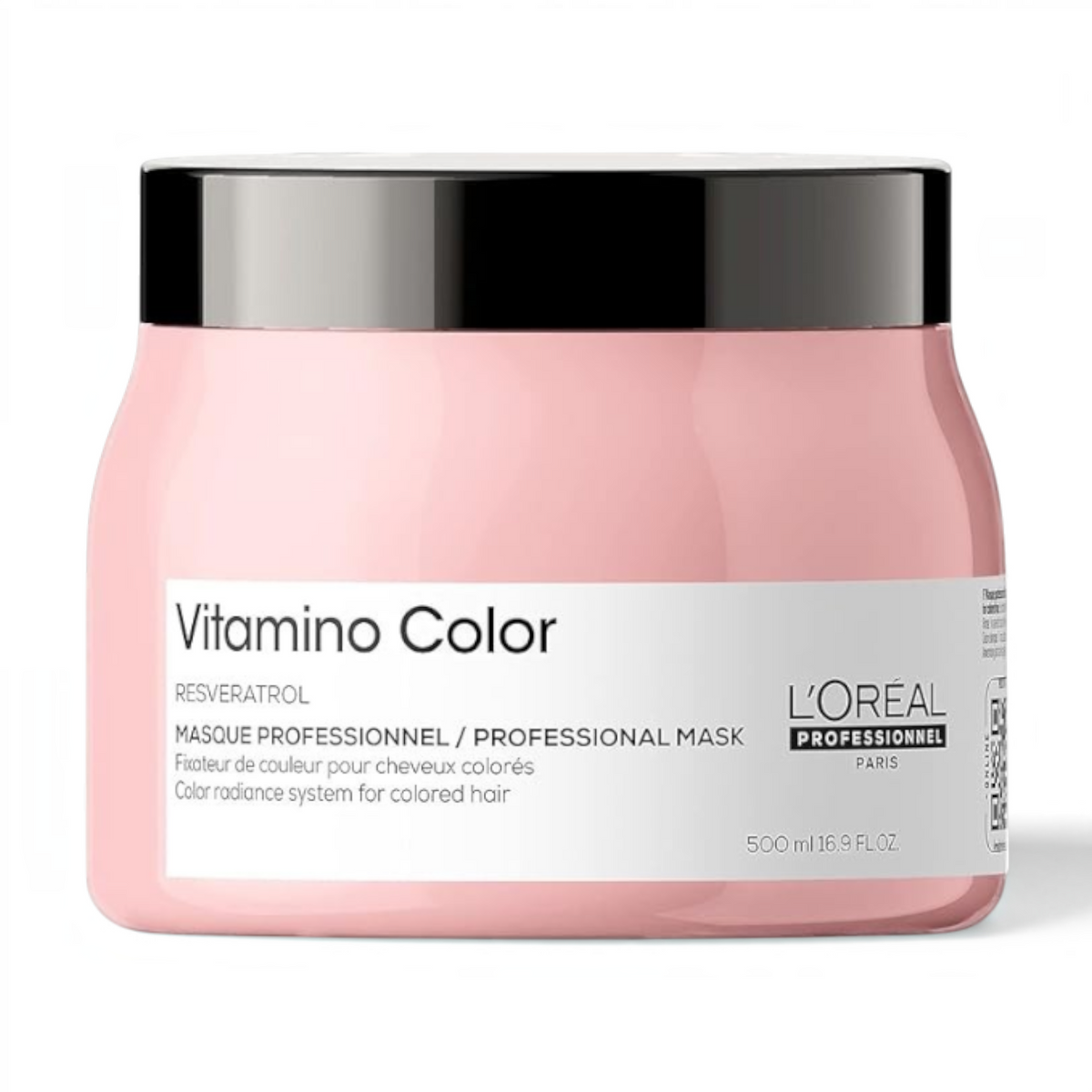 Said Salem L'Oréal Professionnel Vitamino Color Mask in a 500ml pink jar for color-treated hair protection.