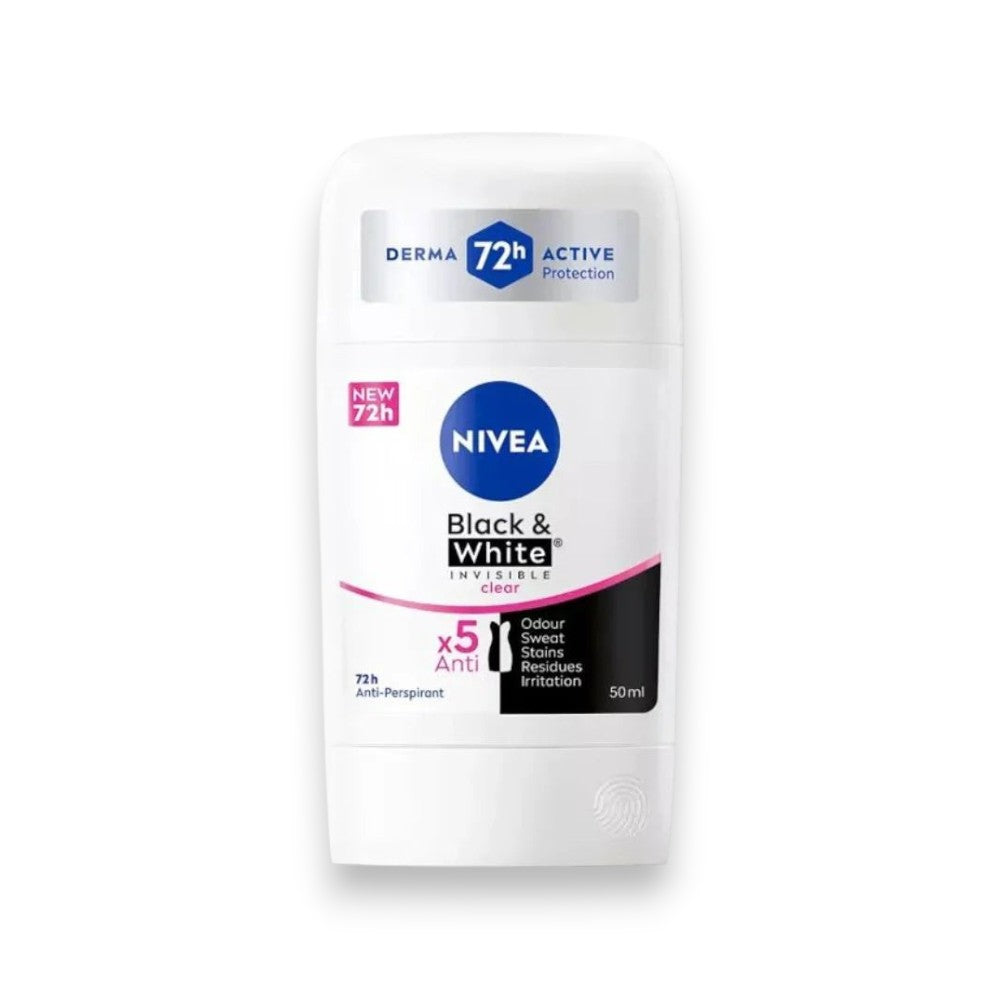 NIVEA 5-in-1 Invisible Original Deodorant for Women, No Staining - 50ml