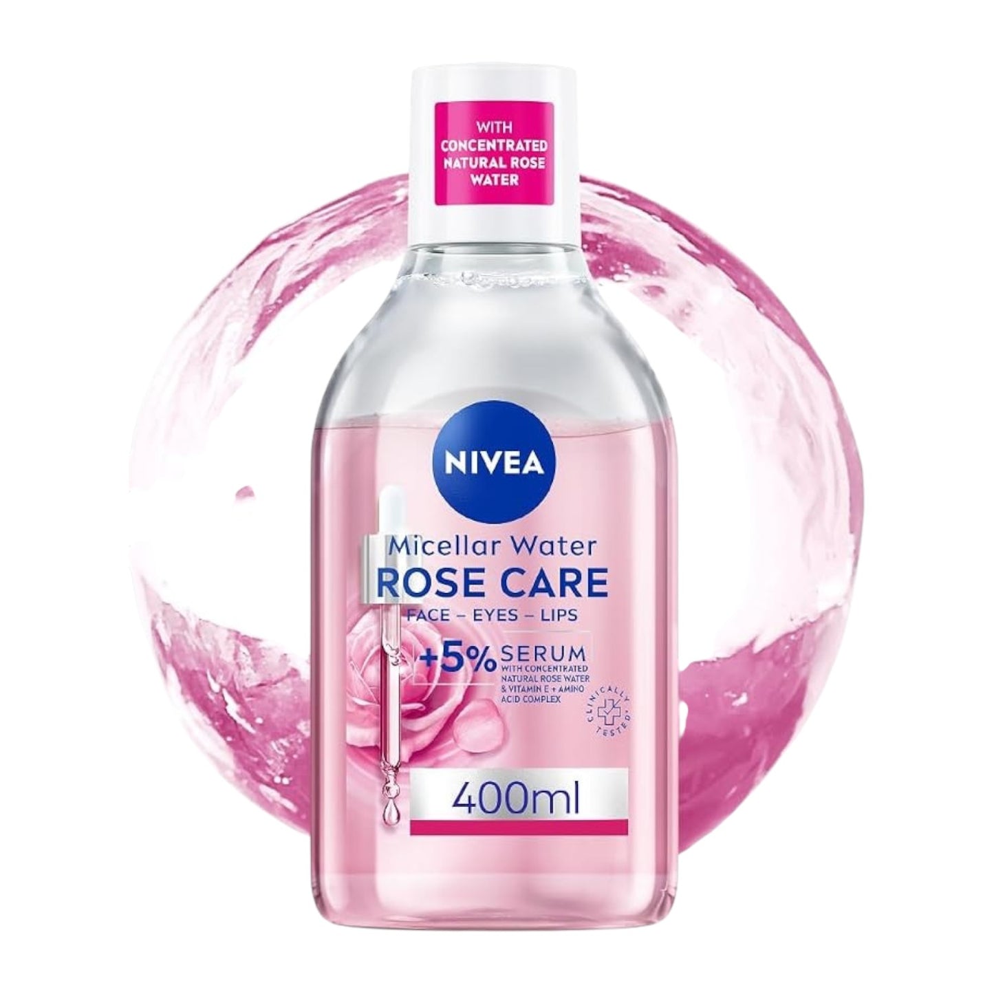 NIVEA Face Micellar Water, Makeup Remover, Rose Care with Organic Rose, All Skin Types, 400ml
