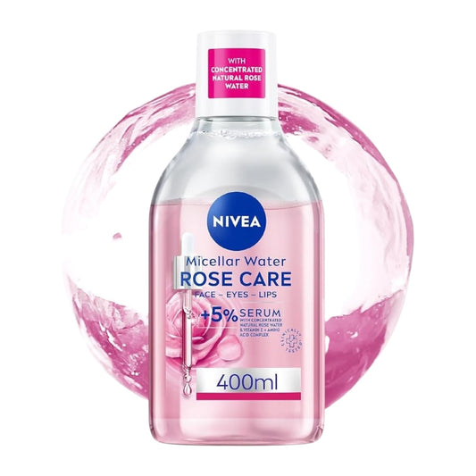 NIVEA Face Micellar Water, Makeup Remover, Rose Care with Organic Rose, All Skin Types, 400ml