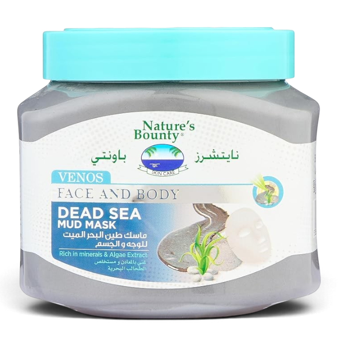 Said Salem Natures Bounty Dead Sea mud mask in a 560ml jar with a light blue lid for face and body skincare