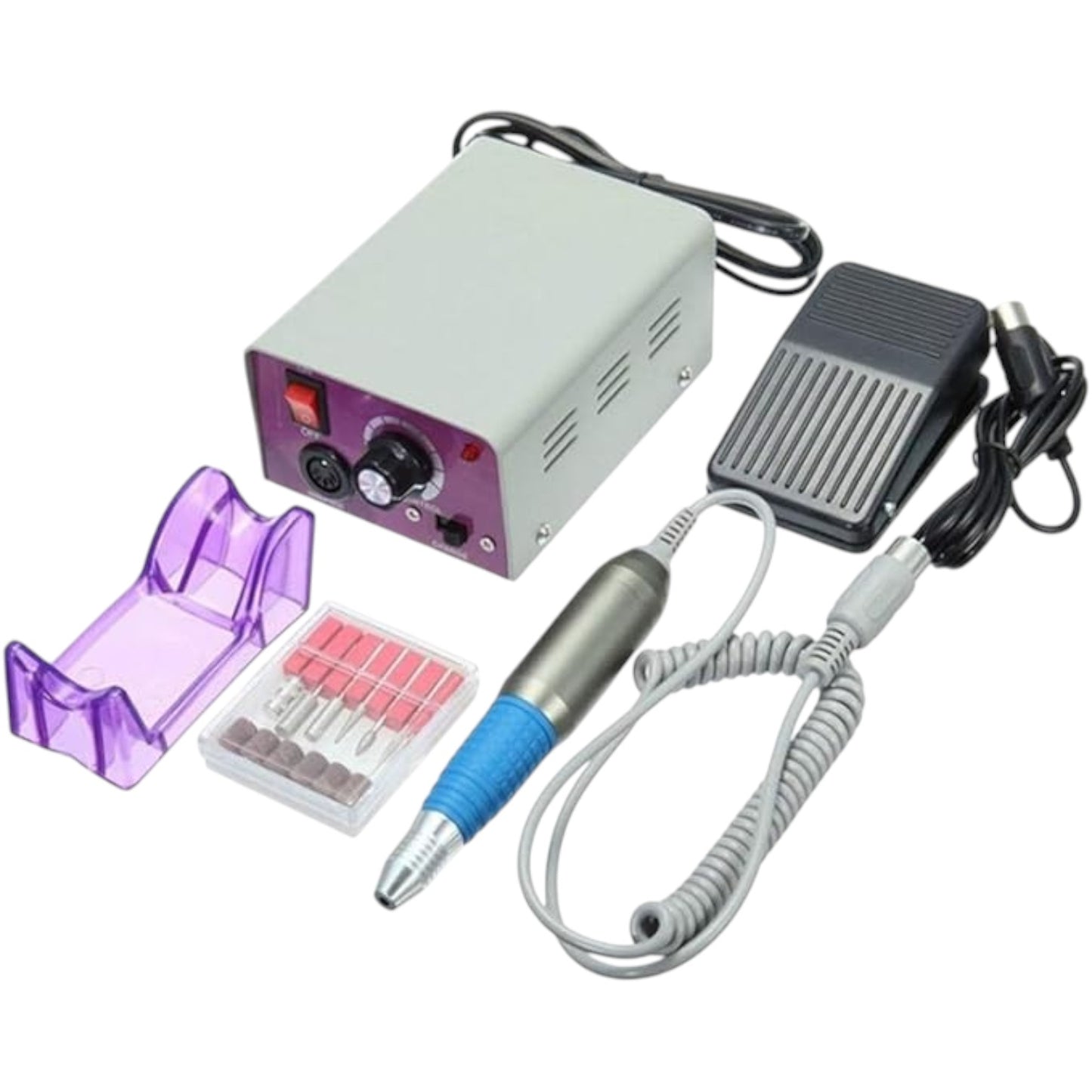 Portable Electric Nail Drill, Low Noise Vibration Electric Nail Drill Machine for Acrylic Gel Nail Polisher for Home Salon Use MM25000