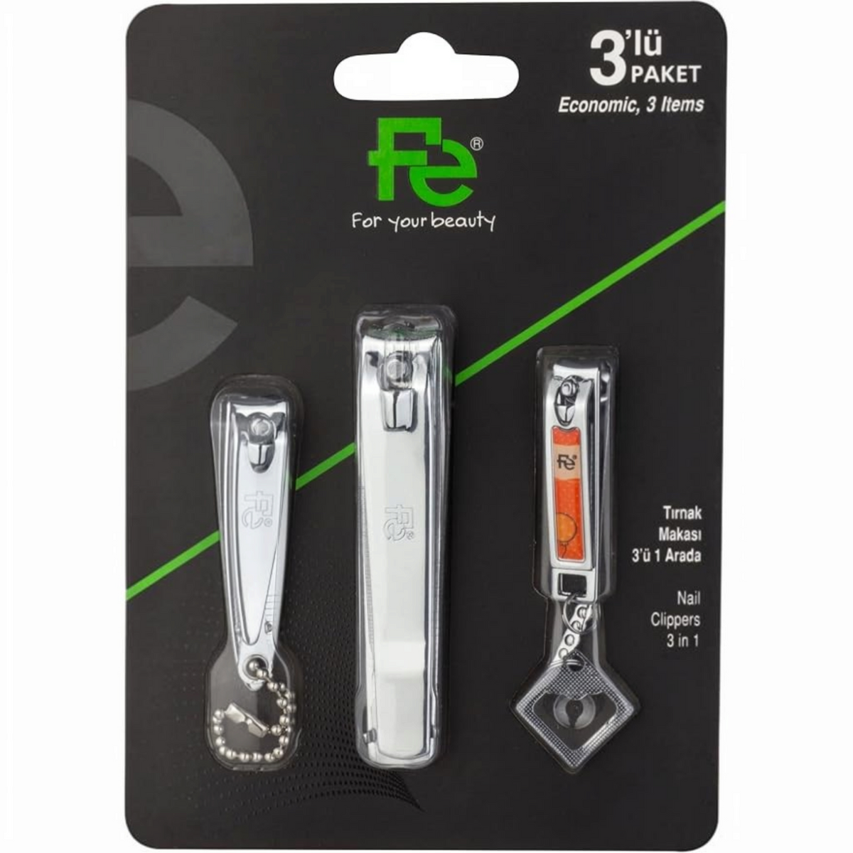 Said Salem Fe 3-piece stainless steel nail clipper set with ergonomic design for professional grooming precision