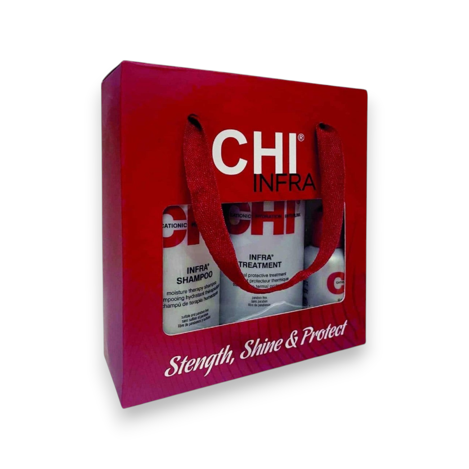 Said Salem CHI INFRA hair care gift set featuring moisture therapy shampoo and thermal protective treatment